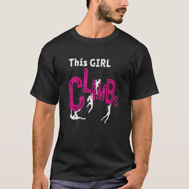 Camiseta This Girl Climbs Rock Bouldering Rock Climbing Cli (Frente)