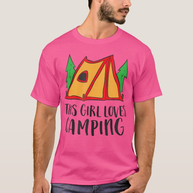 Camiseta This Girl Loves Camping Funny Tent Camping Girl (Frente)