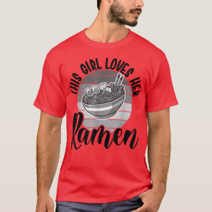 Camiseta This Girl Loves Her Ramen Noodle, Retro Japanese F