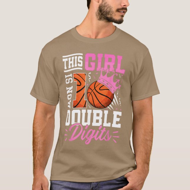 Camiseta This Girl Now 10 Double Digits Basketball 10 Year  (Frente)