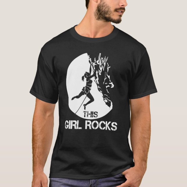 Camiseta This Girl Rocks Rock Climbing Boulder Carabiner Cl (Frente)