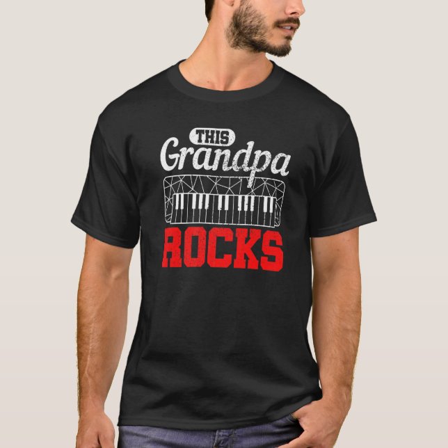 Camiseta This Grandpa Rocks Piano Pianist (Frente)