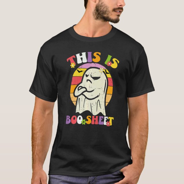 Camiseta This Is Boo Sheet Ghost Retro Halloween Costume (Frente)