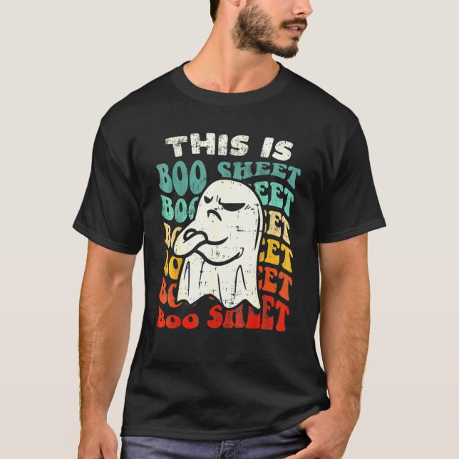 Camiseta This Is Boo Sheet Ghost Retro Halloween Costume Me (Frente)