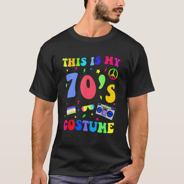 Camiseta This is My 70s Costume  Groovy Hippie Peace Hallow (Frente)