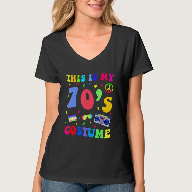 Camiseta This is My 70s Costume  Groovy Hippie Peace Hallow (Frente)