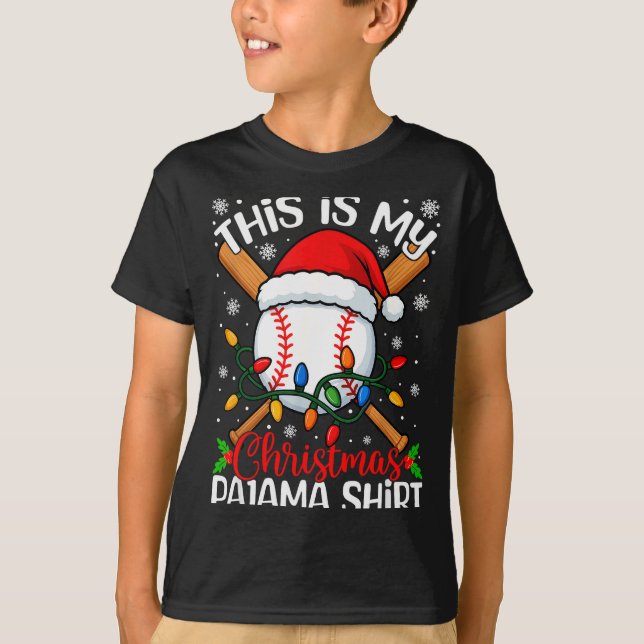 Camiseta This Is My Christmas Baseball Pajama Shirt Xmas Me (Frente)