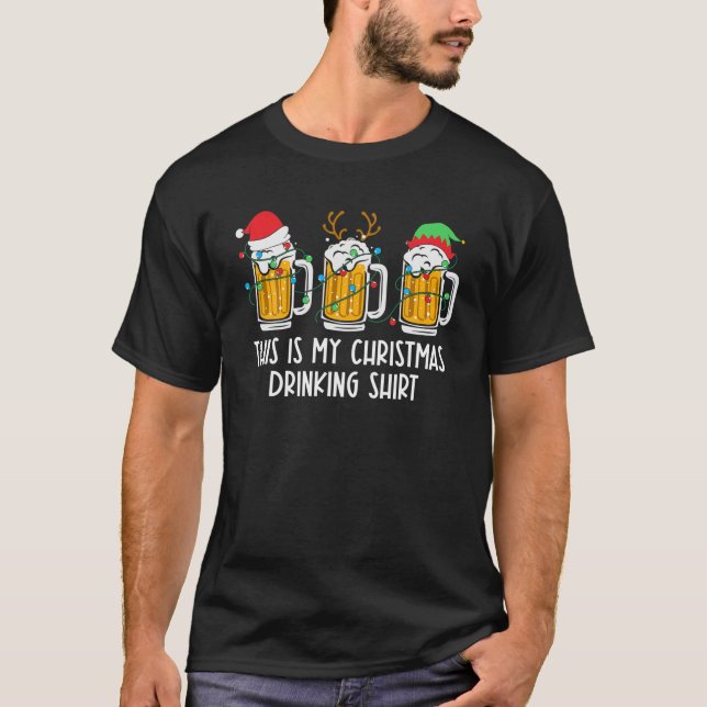 Camiseta This Is My Christmas Drinking Beer Lover American (Frente)