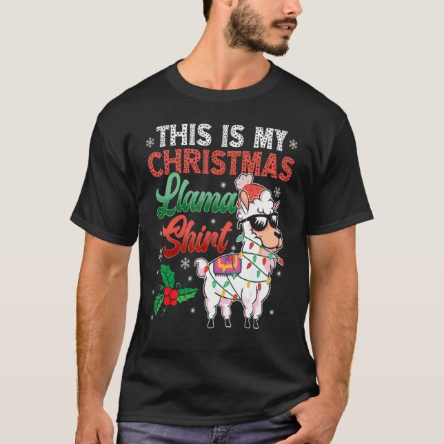 Camiseta This Is My Christmas Llama   Llama Christmas (Frente)
