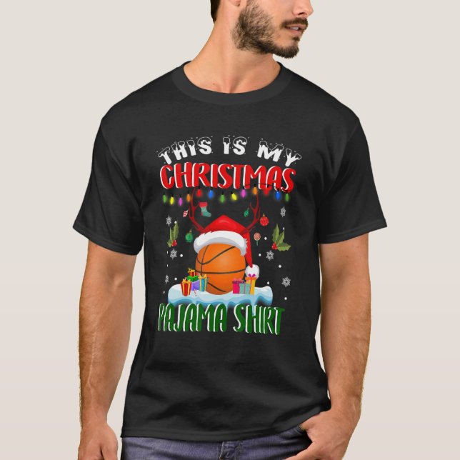 Camiseta This Is My Christmas Pajama  Basketball Christmas (Frente)