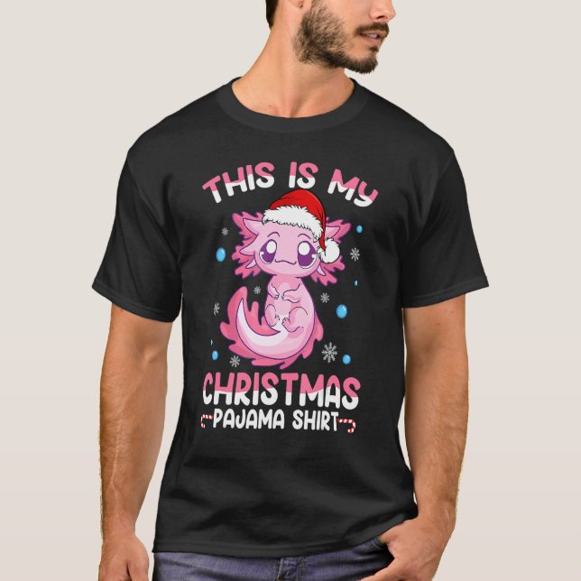 Camiseta This is My Christmas Pajama  Cute Axolotl  Boy Gir (Frente)