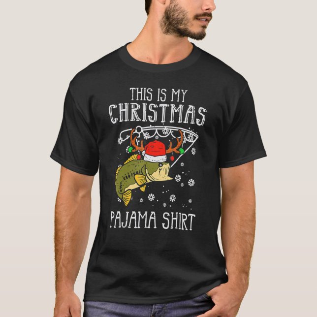 Camiseta This Is My Christmas Pajama  Fishing Xmas PJs Dad  (Frente)