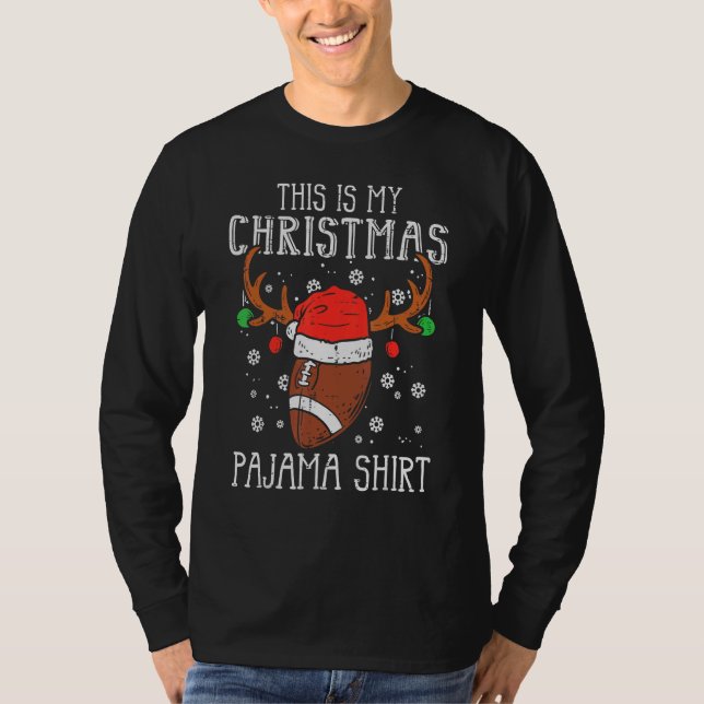 Camiseta This Is My Christmas Pajama  Football Xmas PJs Spo (Frente)