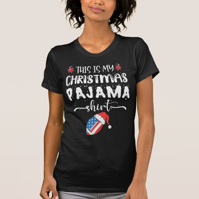 Camiseta This Is My Christmas Pajama  Fun American Football (Frente)