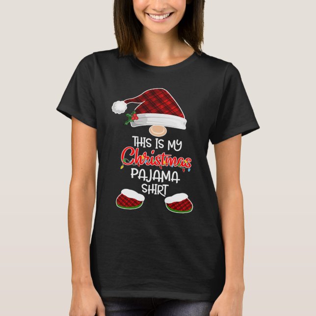 Camiseta This Is My Christmas Pajama  Gnome Christmas Red P (Frente)