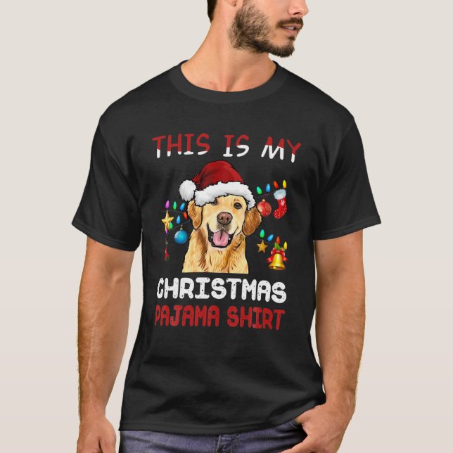 Camiseta This Is My Christmas Pajama Golden Retriever Xmas (Frente)