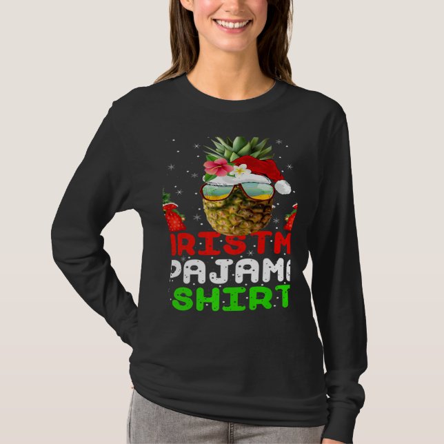 Camiseta This Is My Christmas Pajama Santa Pineapple Xmas (Frente)