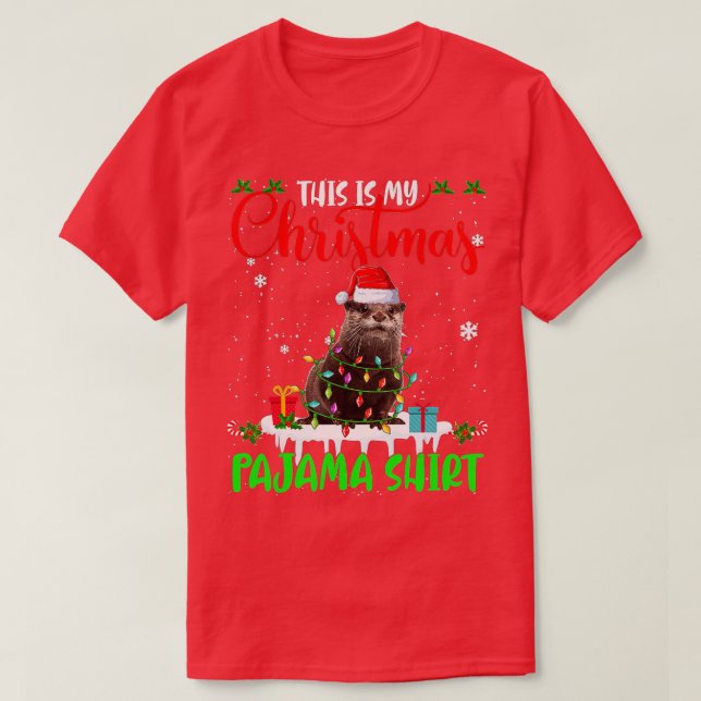 Camiseta This Is My Christmas Pajama  Santa Xmas Lights Ott (Frente do Design)