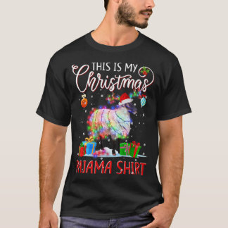 Camiseta This is My Christmas Pajama  Sheep Christmas Light
