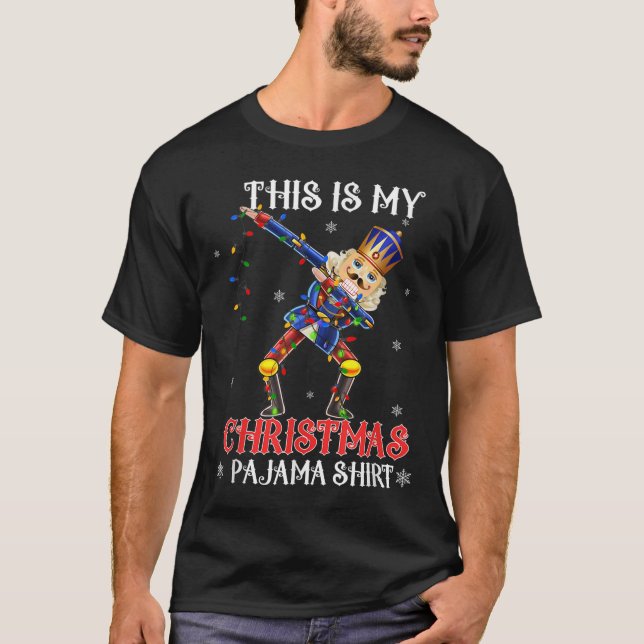 Camiseta This Is My Christmas Pajama Shirt Dabbing Nutcrack (Frente)