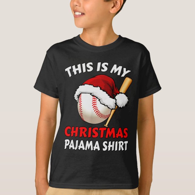 Camiseta This Is My Christmas Pajama Shirt _ Funny Baseball (Frente)