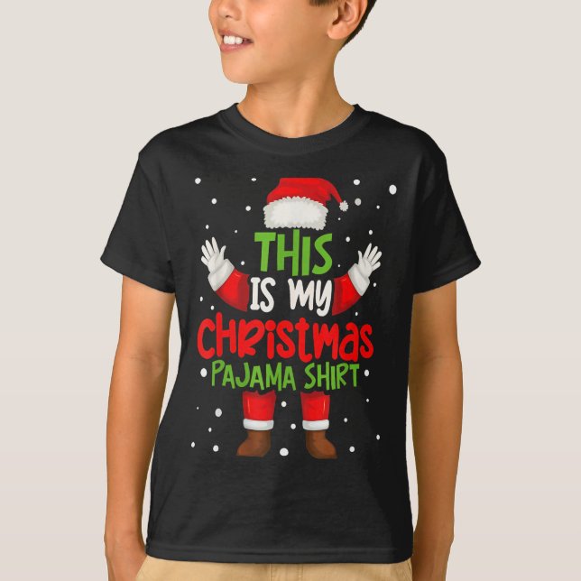 Camiseta This Is My Christmas Pajama Shirt Funny Santa Cost (Frente)