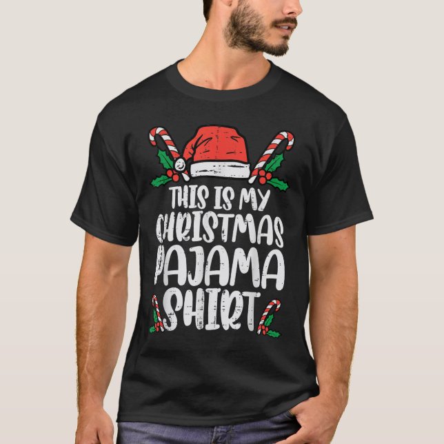 Camiseta This Is My Christmas Pajama Shirt Funny Xmas Pjs M (Frente)