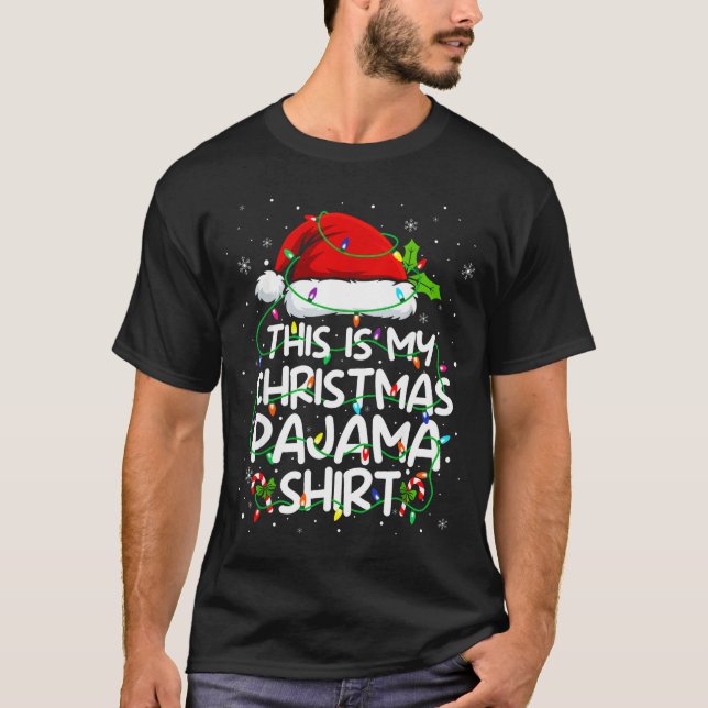 Camiseta This Is My Christmas Pajama Shirt Funny Xmas Pjs M (Frente)