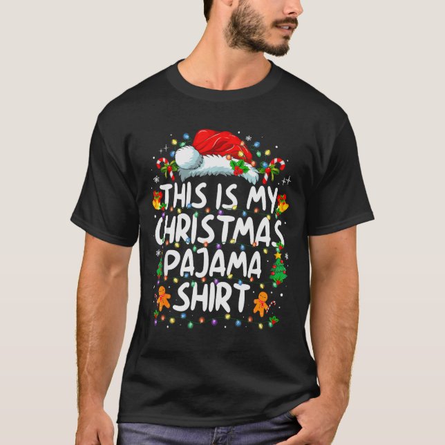 Camiseta This Is My Christmas Pajama Shirt Funny Xmas Pjs M (Frente)