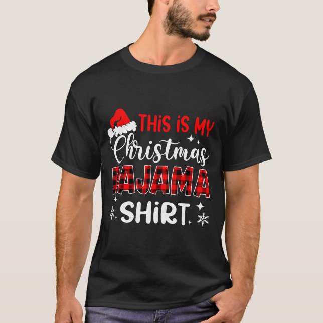 Camiseta This Is My Christmas Pajama Shirt Funny Xmas Pjs M (Frente)