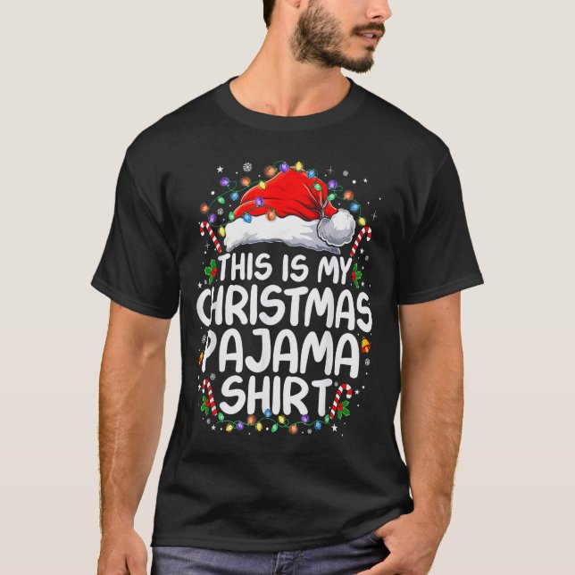 Camiseta This Is My Christmas Pajama Shirt Funny Xmas Pjs M (Frente)