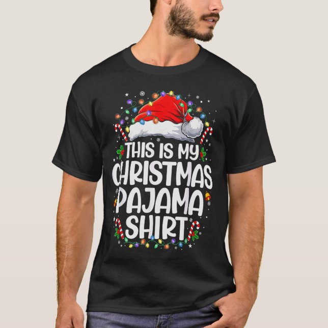 Camiseta This Is My Christmas Pajama Shirt Funny Xmas Pjs M (Frente)