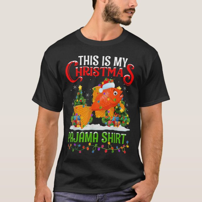 Camiseta This Is My Christmas Pajama Shirt Goldfish Christm (Frente)