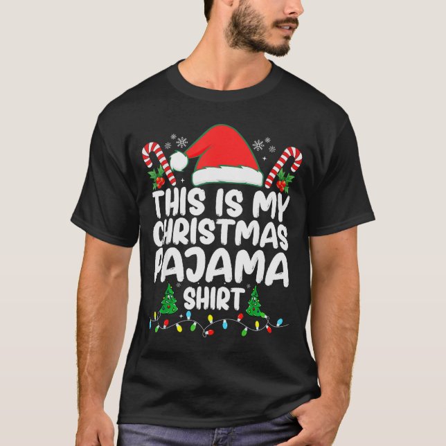 Camiseta This Is My Christmas Pajama Shirt Xmas Pjs Men Wom (Frente)