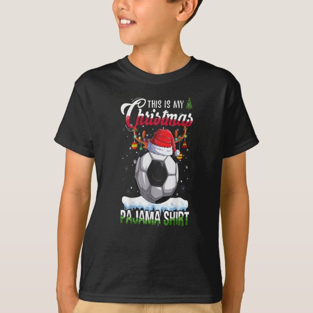 Camiseta This is My Christmas Pajama Soccer Christmas Light (Frente)