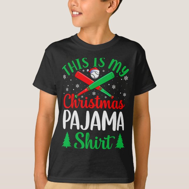 Camiseta This Is My Christmas Pajama Tees Baseball Xmas Srt (Frente)