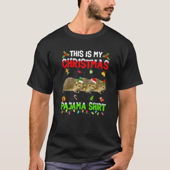 Camiseta This Is My Christmas Pajama Xmas Hedgehog Squad (Frente)