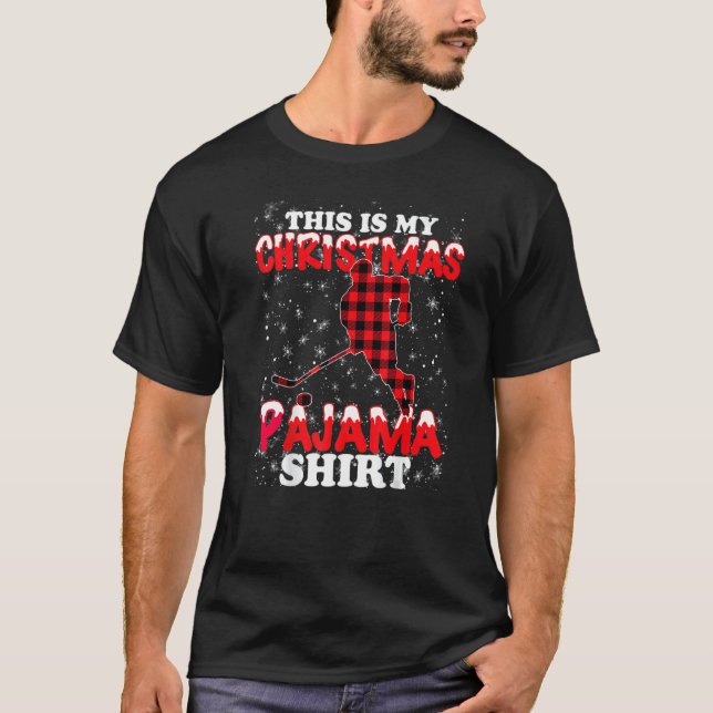 Camiseta This Is My Christmas Pajama Xmas  Ice Hockey (Frente)