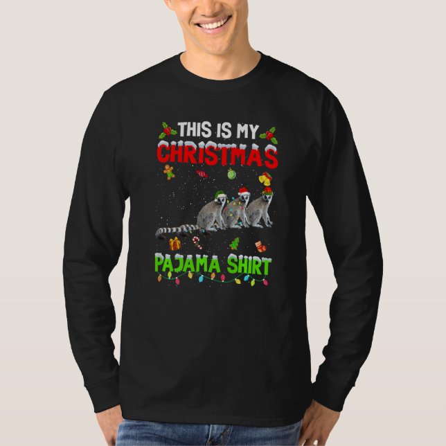 Camiseta This Is My Christmas Pajama Xmas Lemur Squad (Frente)