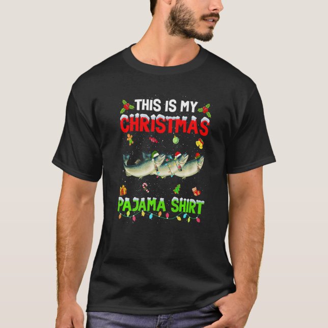 Camiseta This Is My Christmas Pajama Xmas Salmon Squad (Frente)