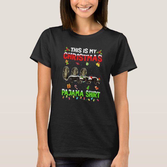 Camiseta This Is My Christmas Pajama Xmas Skunk Squad (Frente)