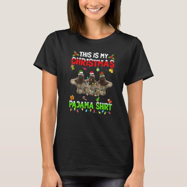 Camiseta This Is My Christmas Pajama Xmas Sloth Squad (Frente)