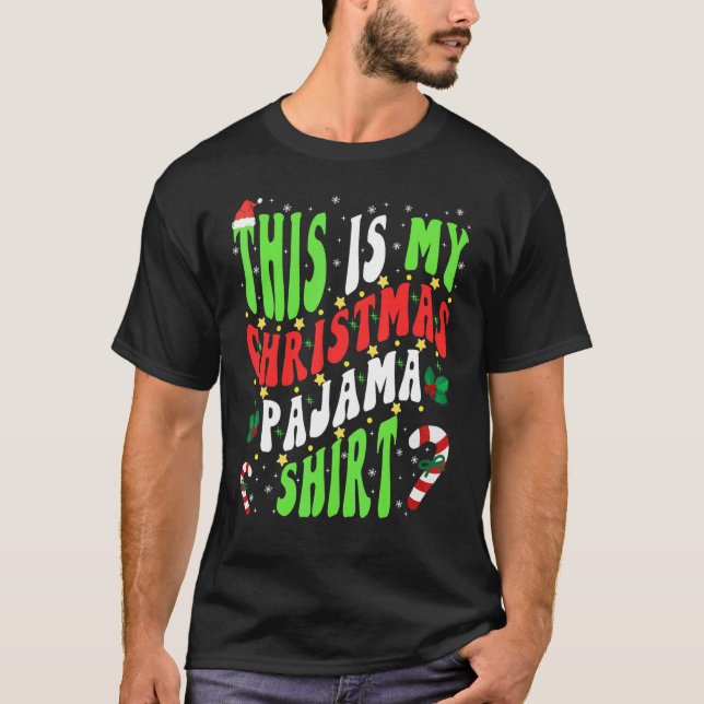 Camiseta This is My Christmas Pajama  Xmas Women Men Hat (Frente)