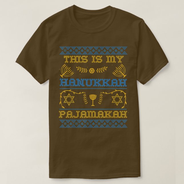 Camiseta This Is My Hanukkah Pajamakah Funny Jewish T-Shirt (Frente do Design)