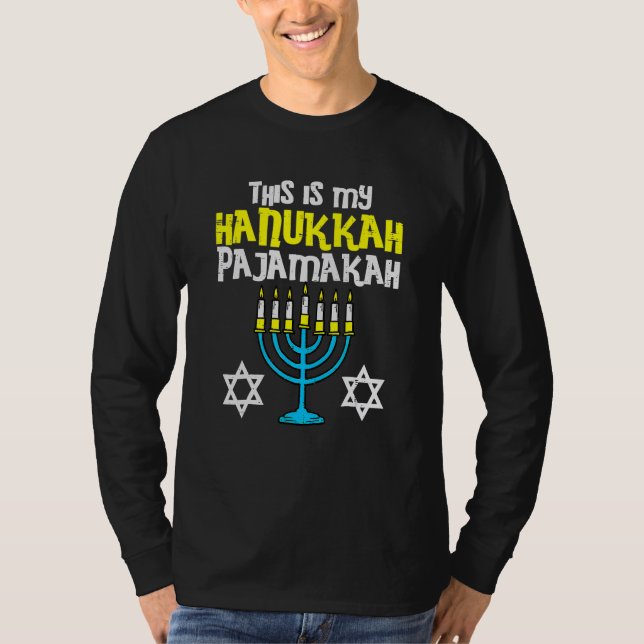 Camiseta This Is My Hanukkah Pajamakah Menorah Chanukah Jew (Frente)
