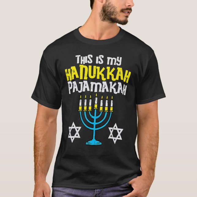 Camiseta This Is My Hanukkah Pajamakah Menorah Chanukah Paj (Frente)