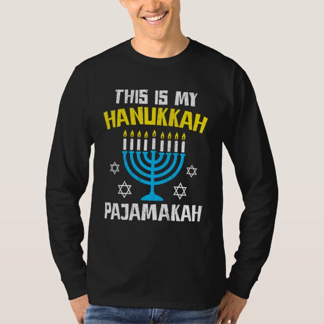 Camiseta This Is My Hanukkah Pajamakah Menorah Chanukah Paj (Frente)