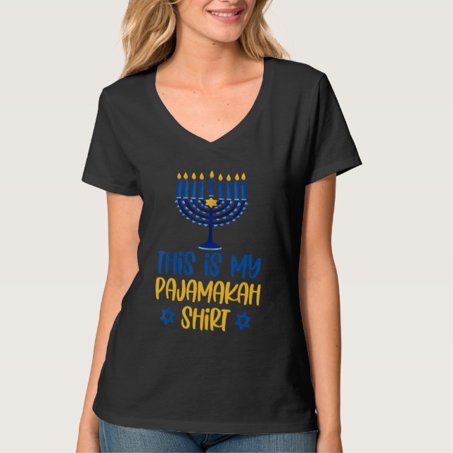 Camiseta This Is My Hanukkah Pajamakah Menorah Chanukah Paj (Frente)