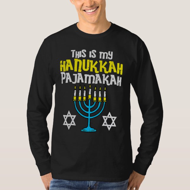 Camiseta This Is My Hanukkah Pajamakah Menorah Chanukah Paj (Frente)