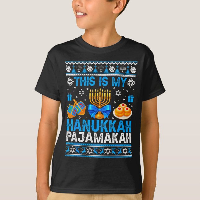 Camiseta This Is My Hanukkah Pajamakah Ugly Chanukah Jewish (Frente)